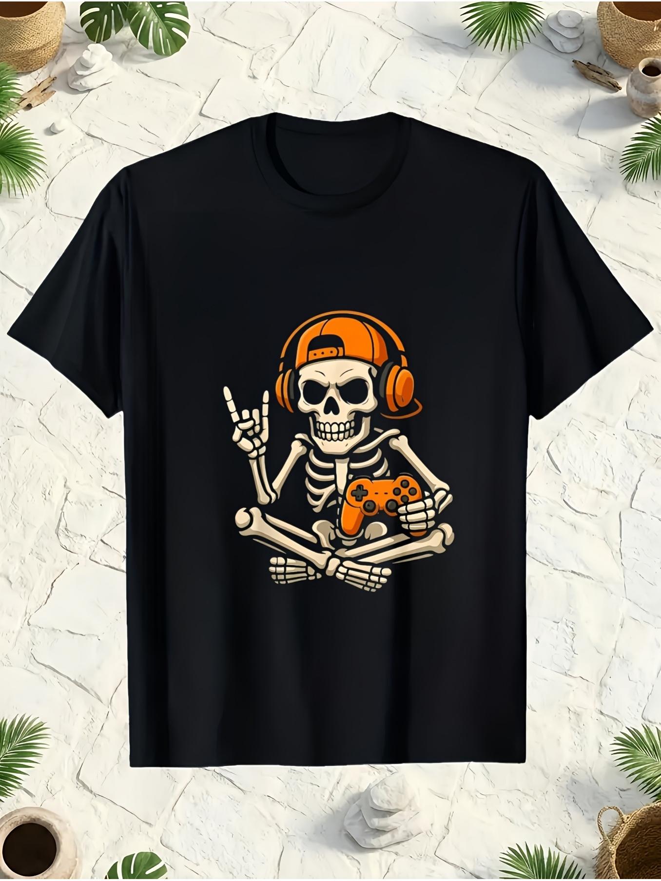 Retro Gaming Events - T-shirt da uomo con stampa teschio