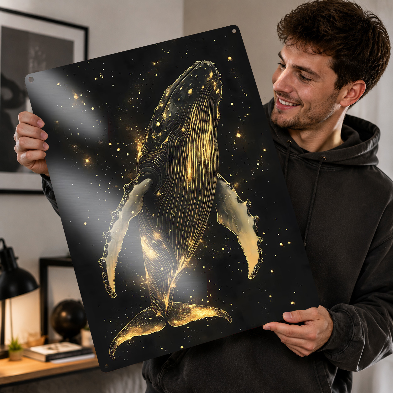 Retro Gaming Space - Poster 3D con Stampa Testurizzata 'Balena