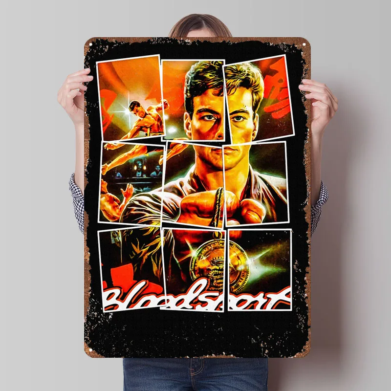 Retro Gaming At Home - Targa in metallo Bloodsport, poster di