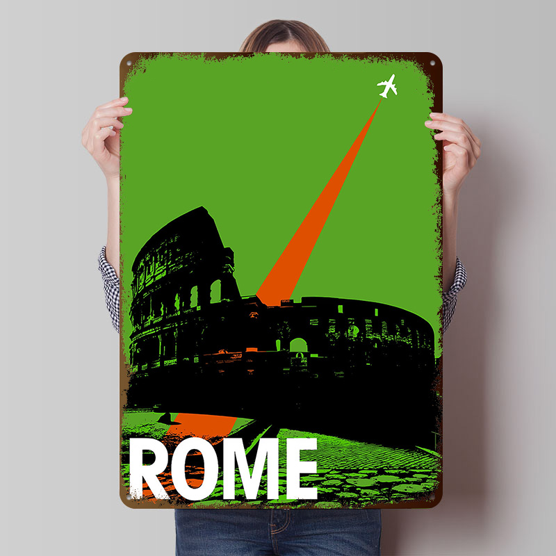 Retro Gaming At Home - Poster in metallo da viaggio di