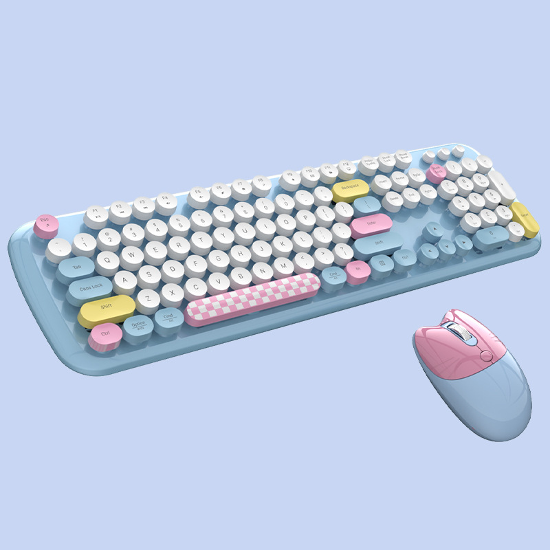 Retro Gaming Kc - Kit Tastiera Wireless Rotonda Retrò Colorata