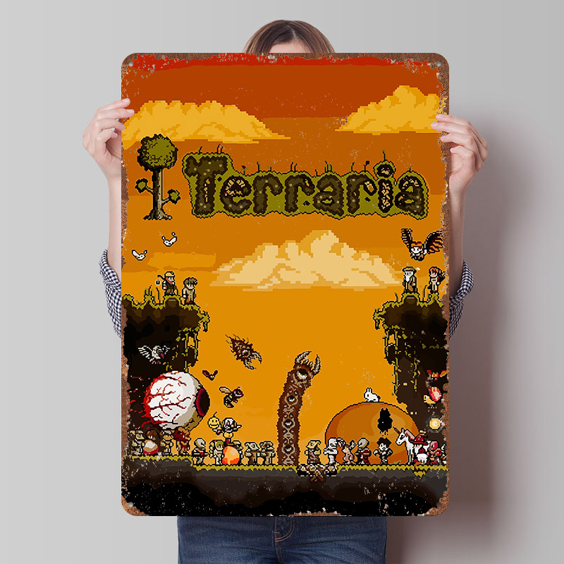 Retro Gaming At Home - Poster Stampato del Gioco Terraria in