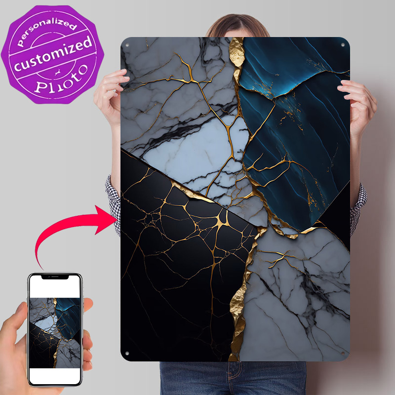 Retro Gaming Gifts For Men - Poster Astratto in Marmo Kintsugi, Insegne