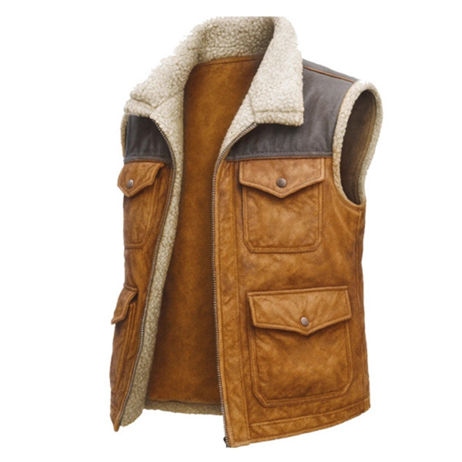 Retro Gaming Jacket - Gilet in pile da uomo patchwork