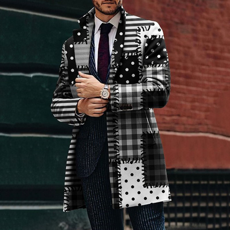 Retro Gaming Jacket - Retro Graphic Geo Print Colorblock Coat