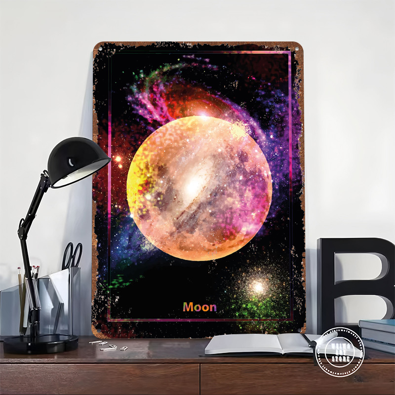 Poster in Metallo Luna Colorat - Retro Gaming Space recensione e prezzo