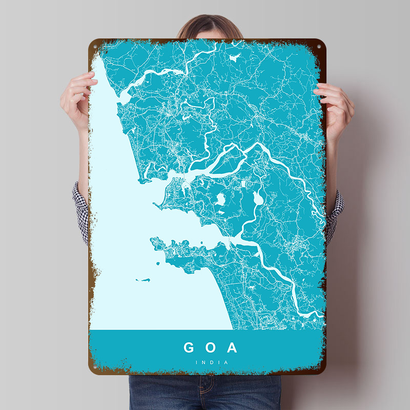 Poster con Mappa di Goa India, - Retro Gaming India recensione e prezzo